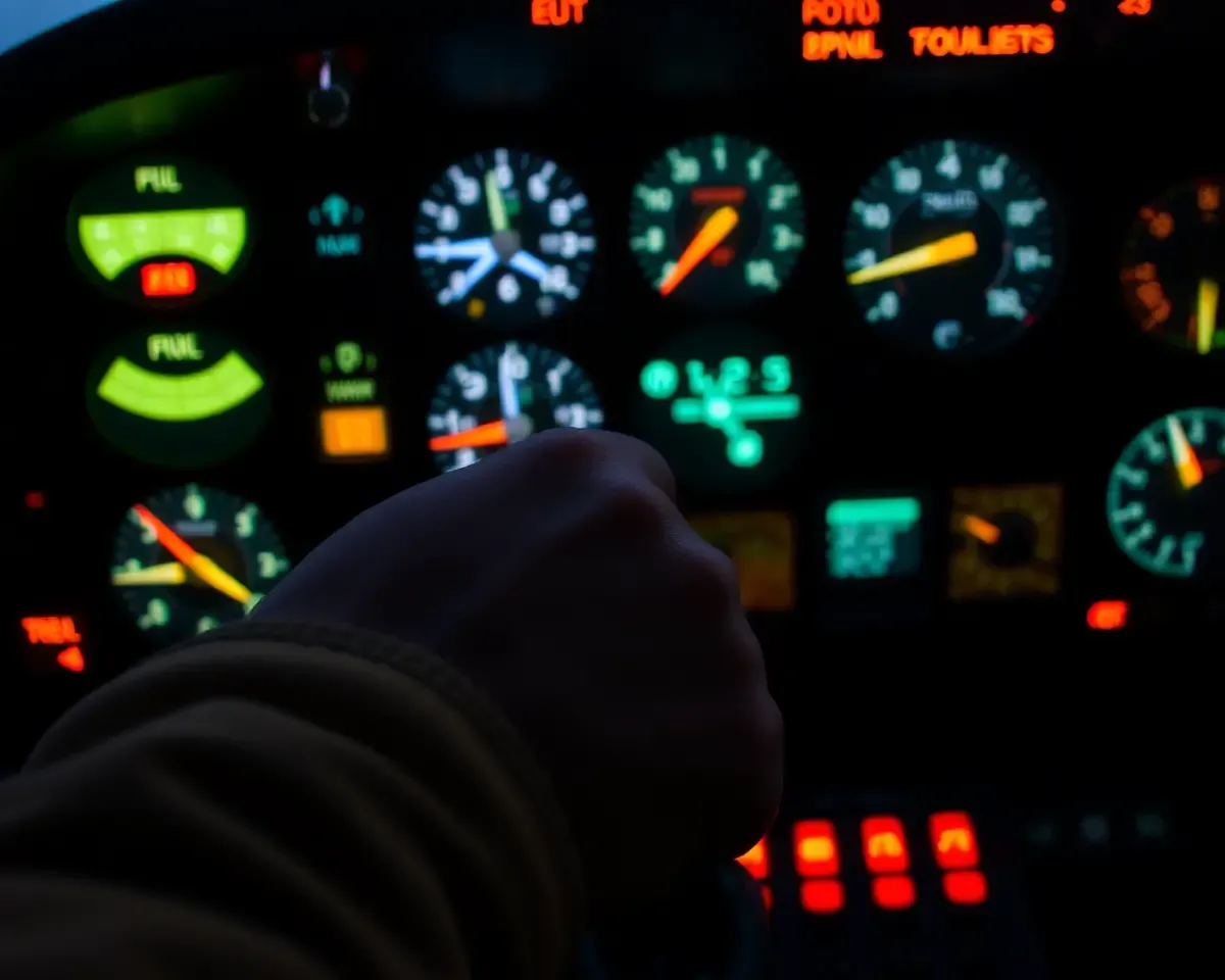Maverick Grips Control Stick with Instrument Panel Lit Up