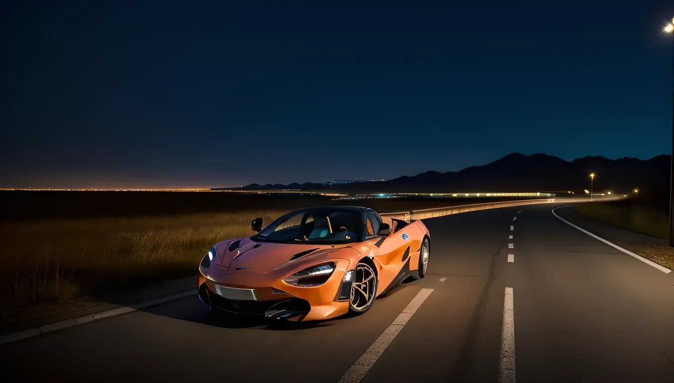 McLaren 720S Illuminates Dark Highway with Bright Headlights