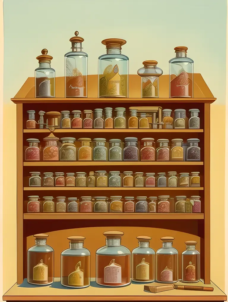Medieval Apothecary's Workshop with Pestle and Mortar