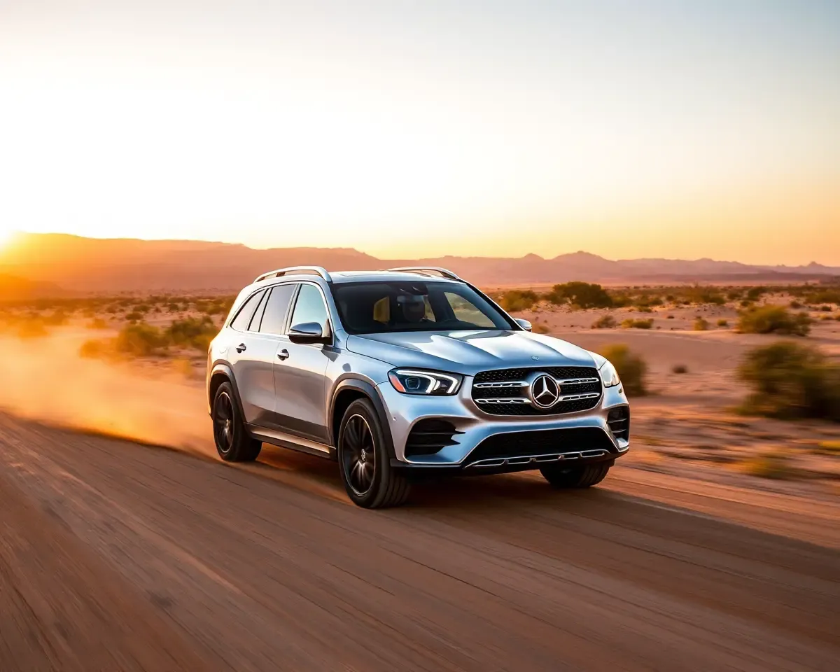 Mercedes-Benz GLS SUV Desert Landscape 4K Wallpaper