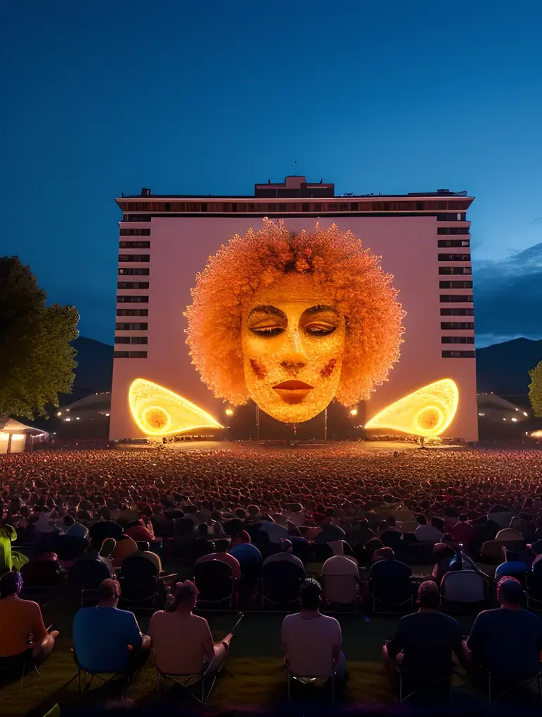 Mesmerizing Light Show on Building xx emage Projection