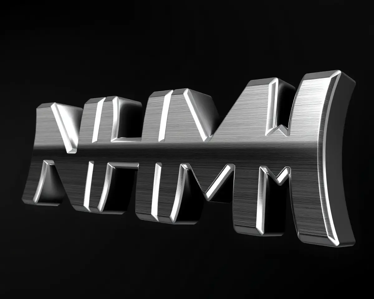 Metallic NHM Logo with 3D Rendering Depth