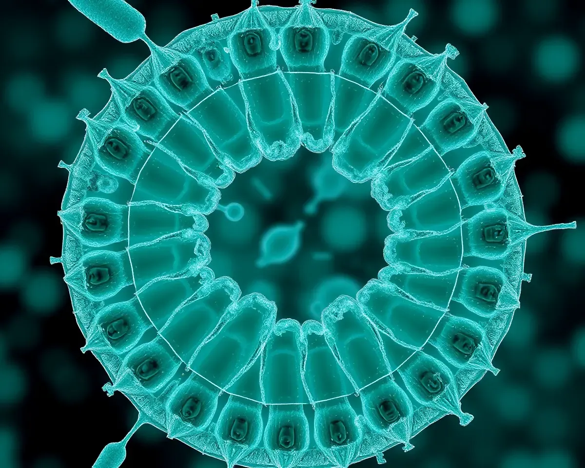Microscopic Circular Bacterial Colony PNG Image
