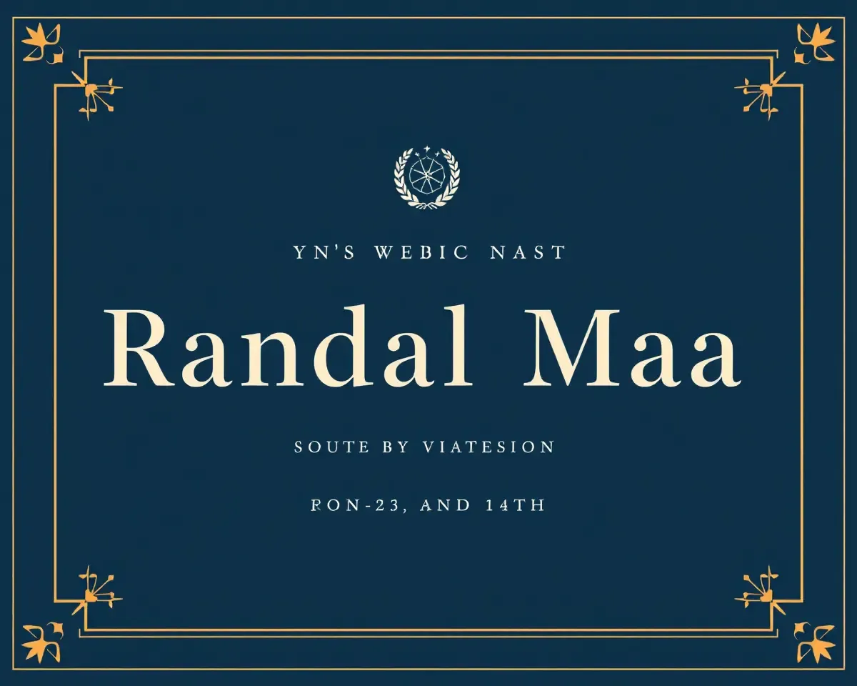 Minimalist Design for Randal Maa's Invitation Card with Bold Font