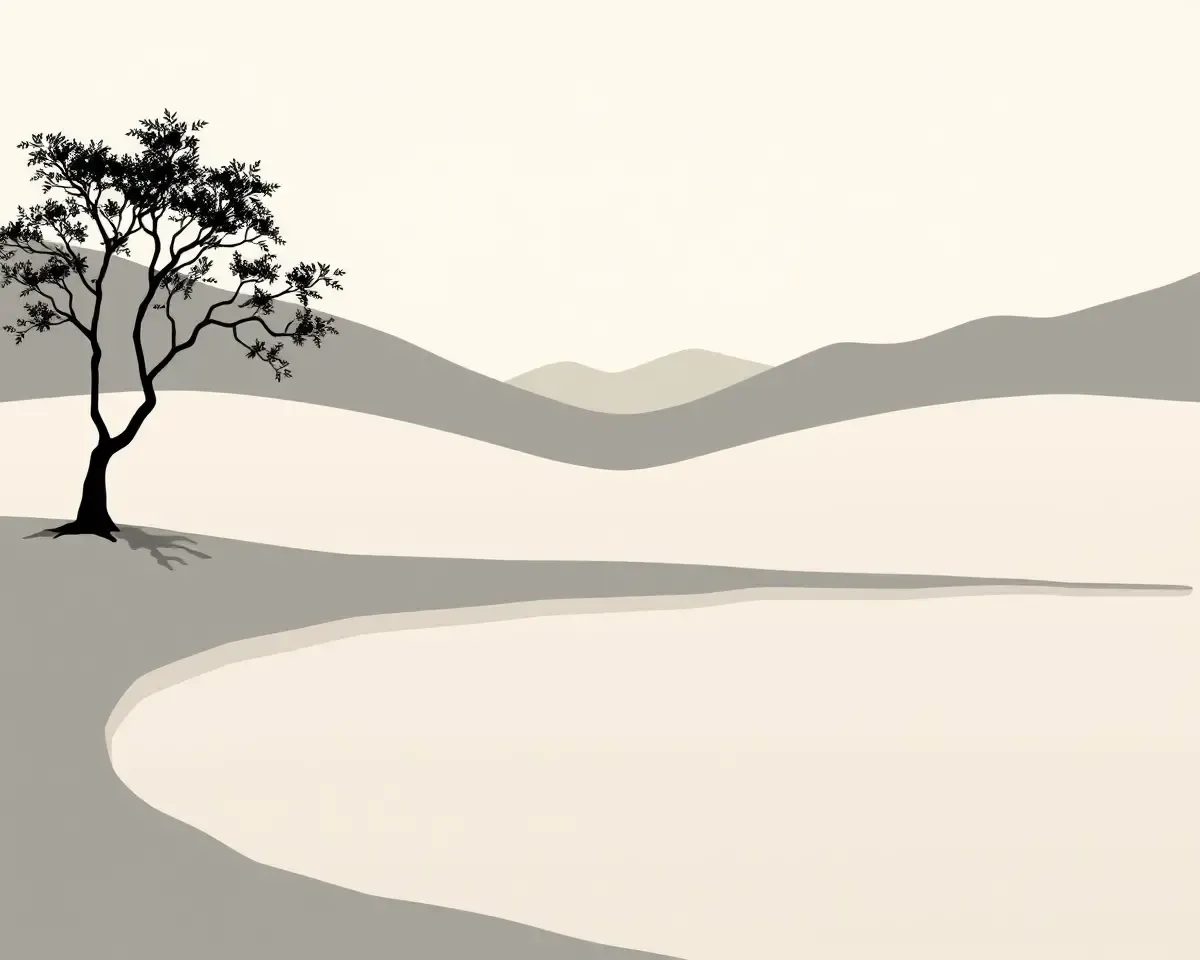Minimalist Gujarati Landscape with Essential Elements