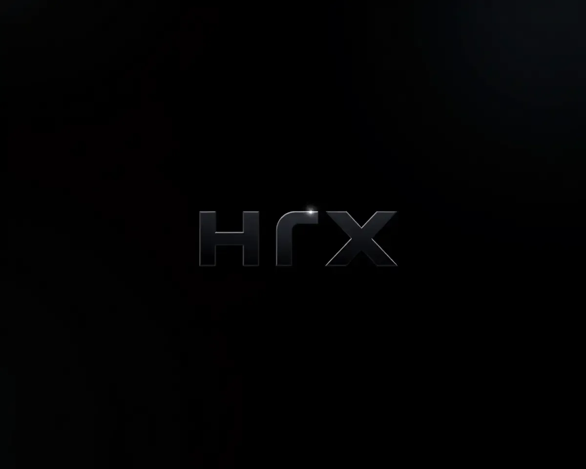 Minimalist HRX Logo on Black Background