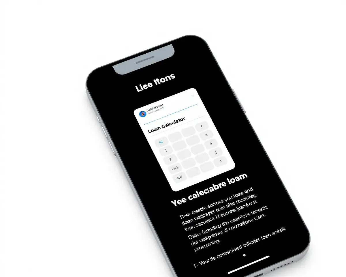 Minimalist Loan Calculator Digital Banner on Phone Wallpaper