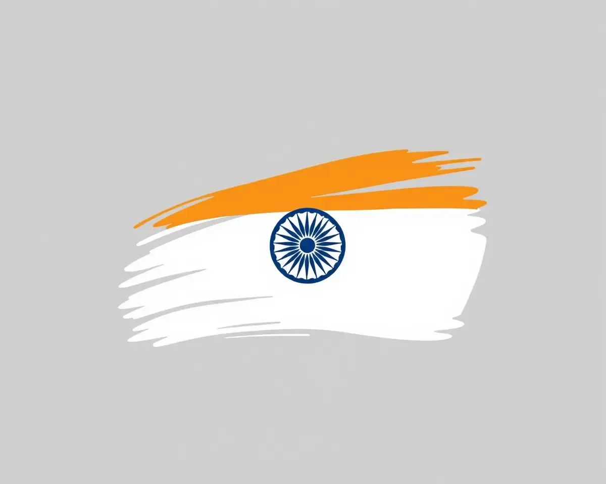 Minimalist Modern Indian Flag Illustration with Clean Lines