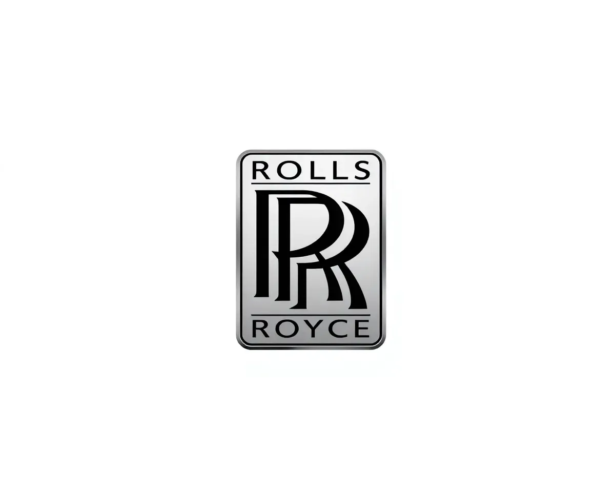 Minimalist Rolls-Royce Logo on Simple White Background