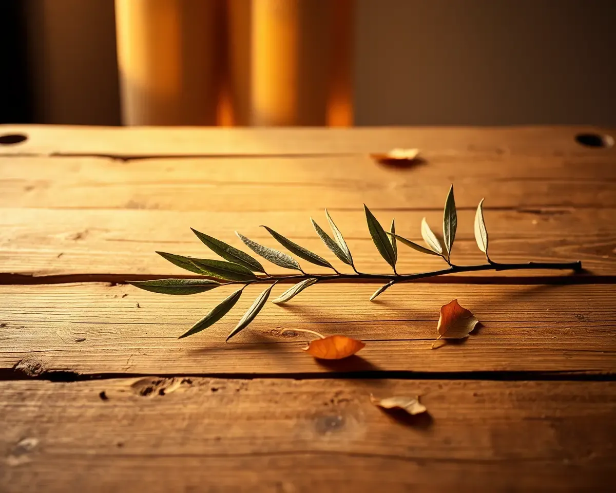 Minimalist Shawaya Branch on Rustic Table