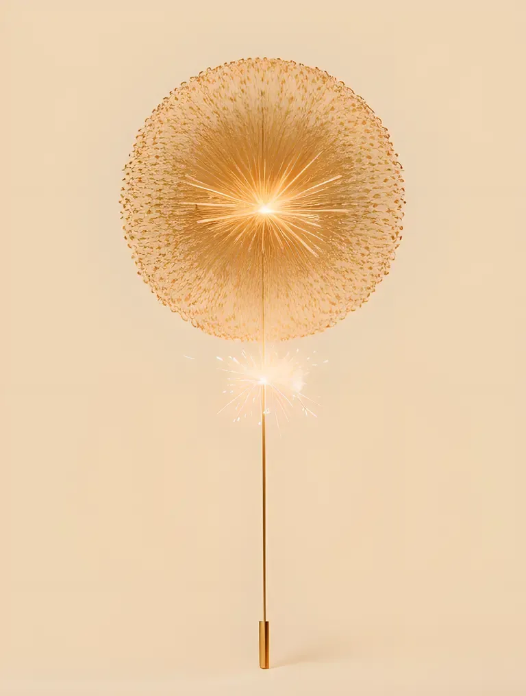 Minimalist Sparkler Design with Soft Gradient Effect
