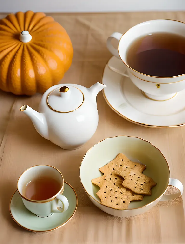 Minimalist Tea Set with Soft Focus and Warm Colors