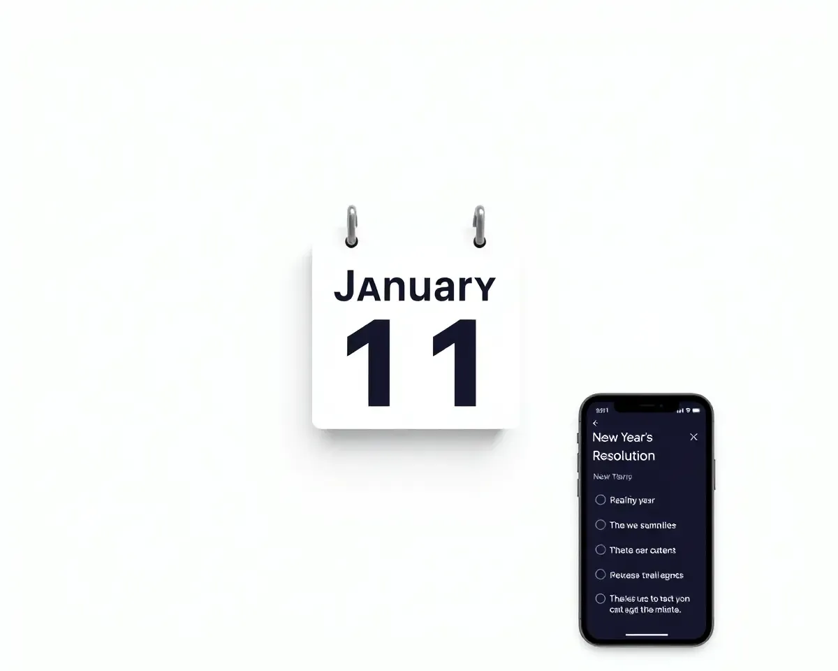 Minimalist iPhone Design for New Year's Resolutions