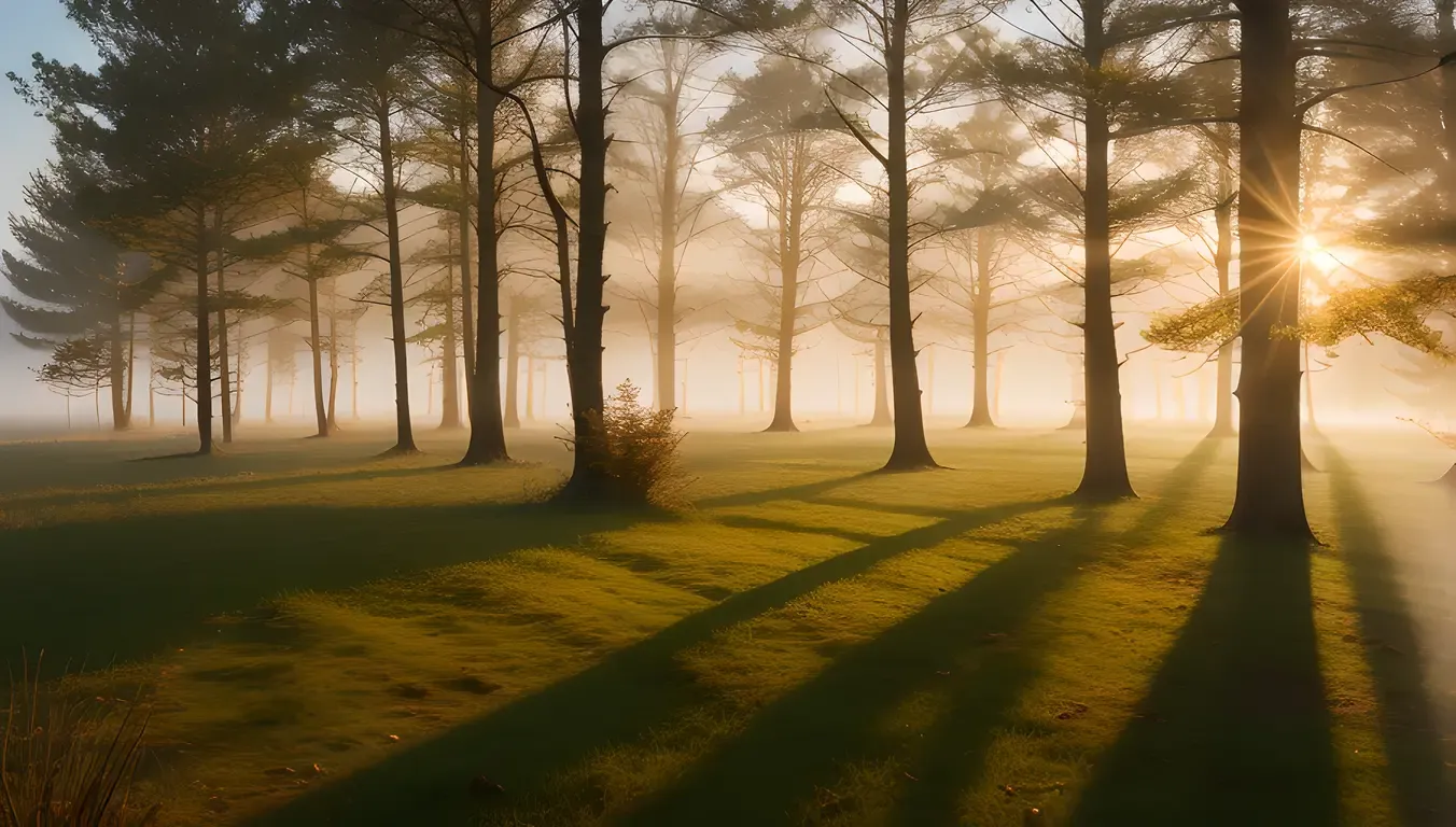 Misty Forest Dawn Wallpaper for Windows 10
