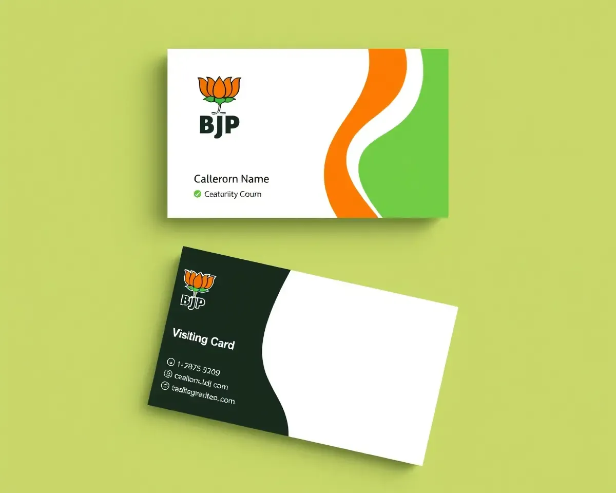 Modern Bjp Visiting Card Design with Clean Layout and Prominent Party Name