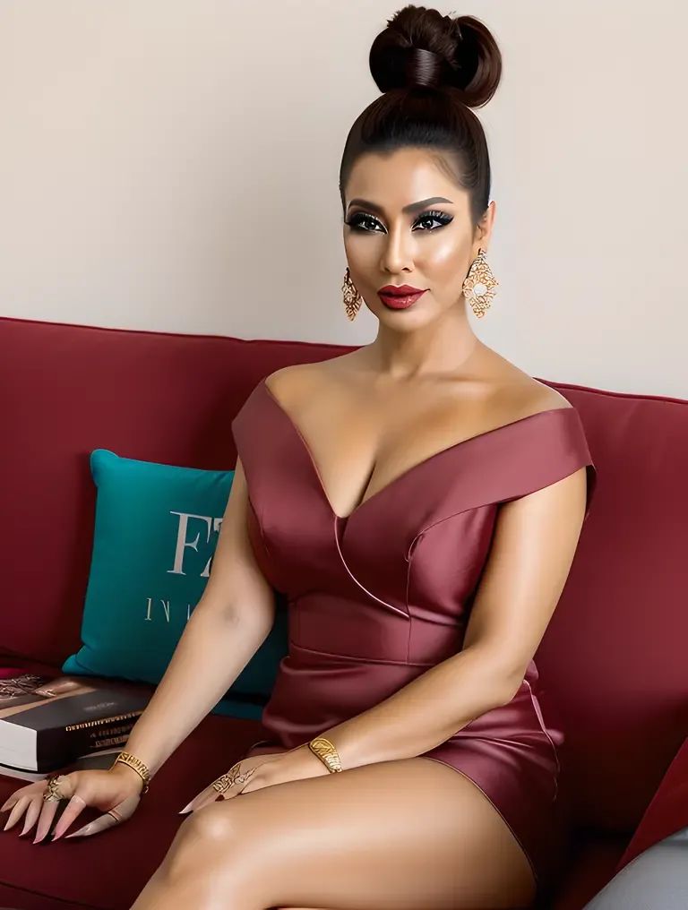 Modern Chic: Beauty Aunty with Trendy Style and Makeup