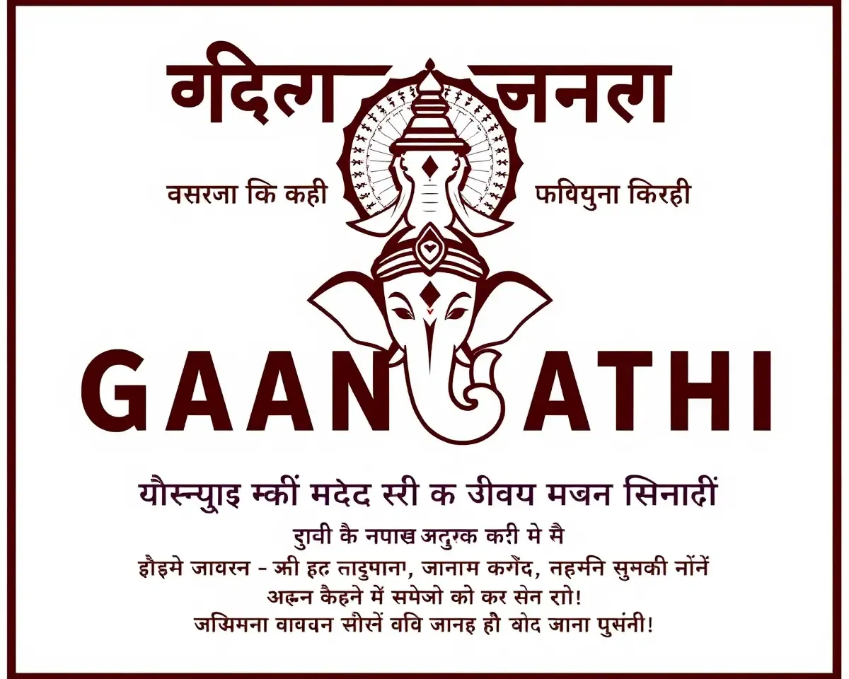 Modern Ganpati Invitation Card in Marathi Minimalist Style