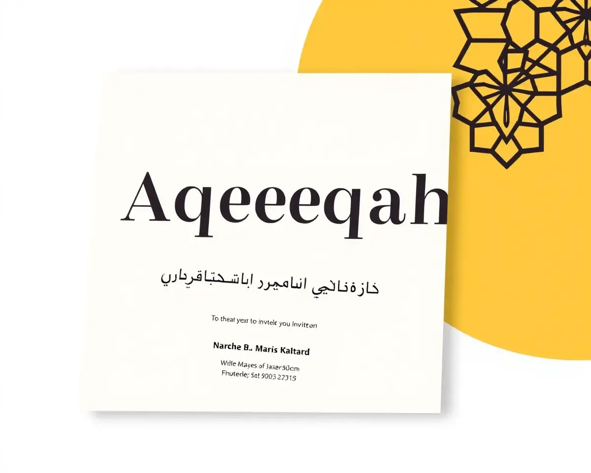 Modern Geometric Pattern Aqeeqah Invitation Card Design