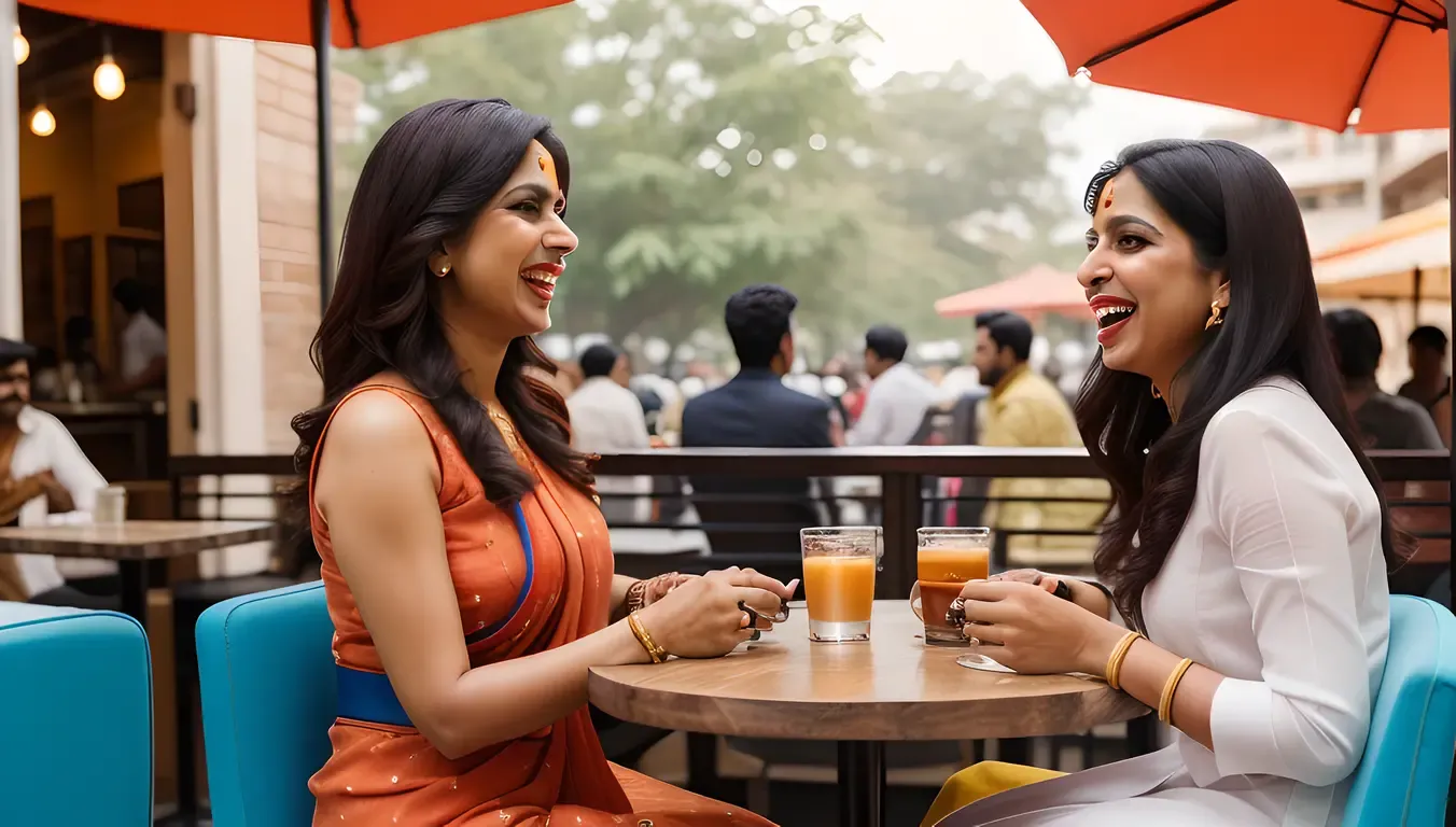 Modern Indian Bhabhi's Trendy Outfit with Friends