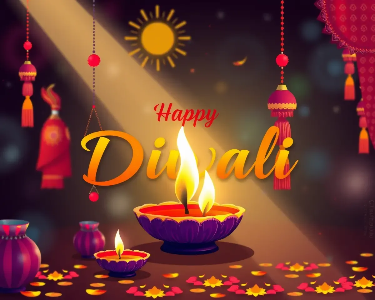 Modern Indian Fusion Diwali Art with CB Background
