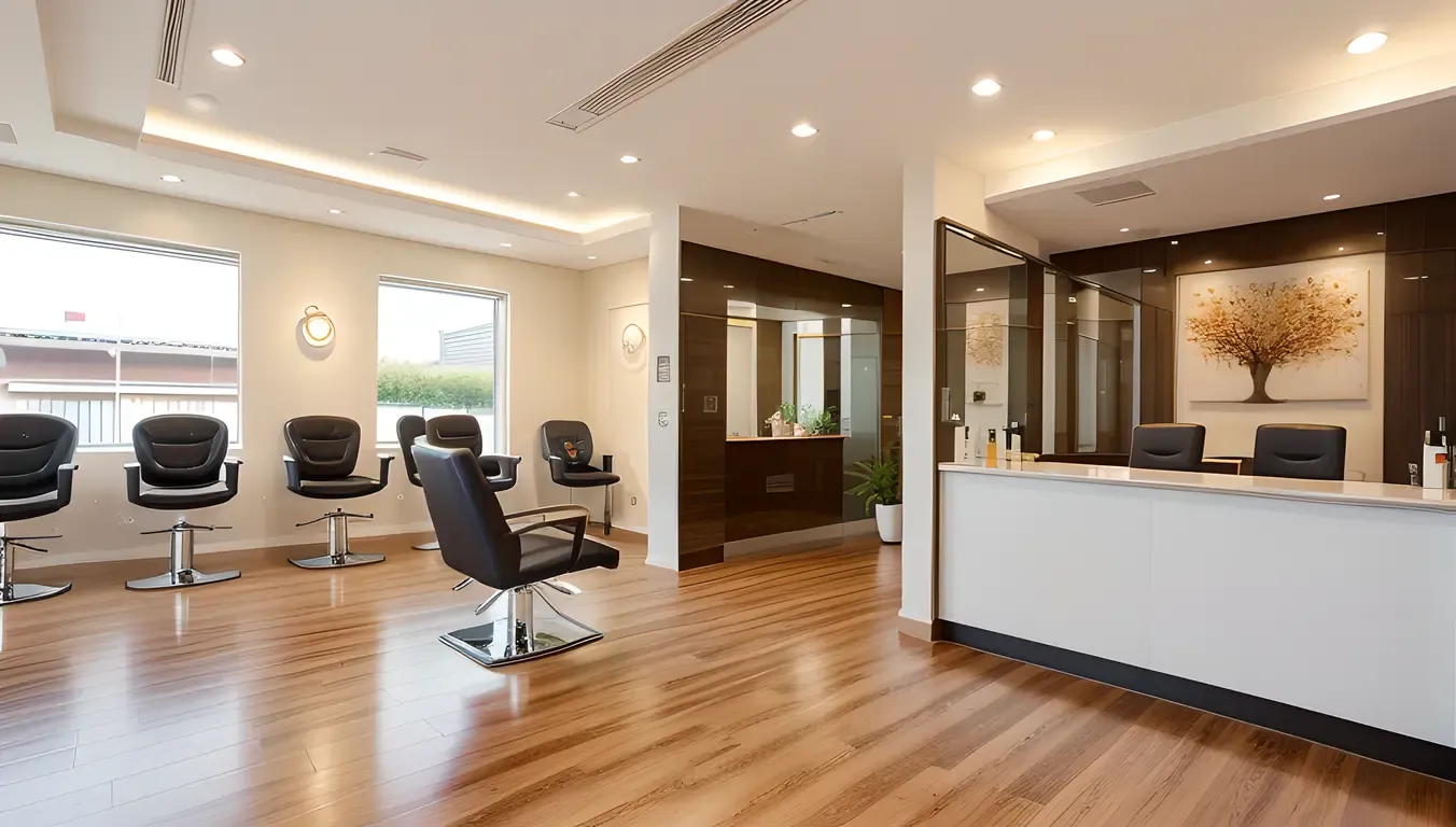 Modern Ladies Salon with Sleek Minimalist Interior Design