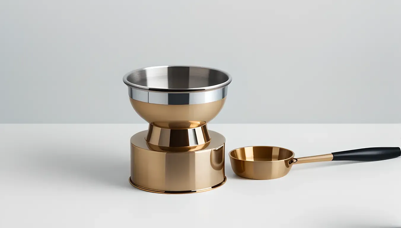 Modern Metal and Glass Pestle and Mortar