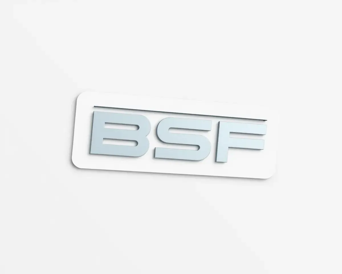 Modern Stylized BSF Logo in Rectangular Shape