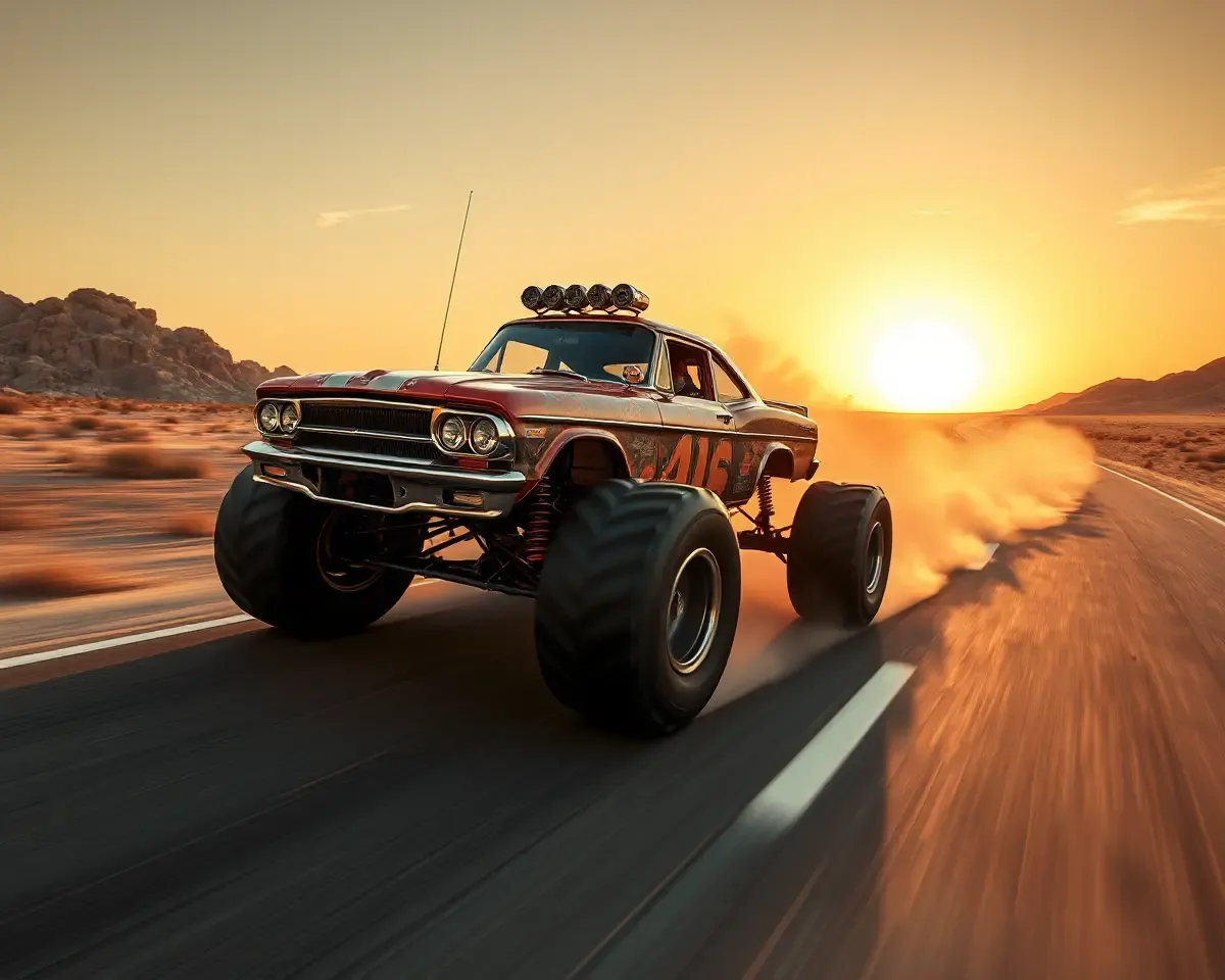 Monster Car Rides Sunset Desert Highway