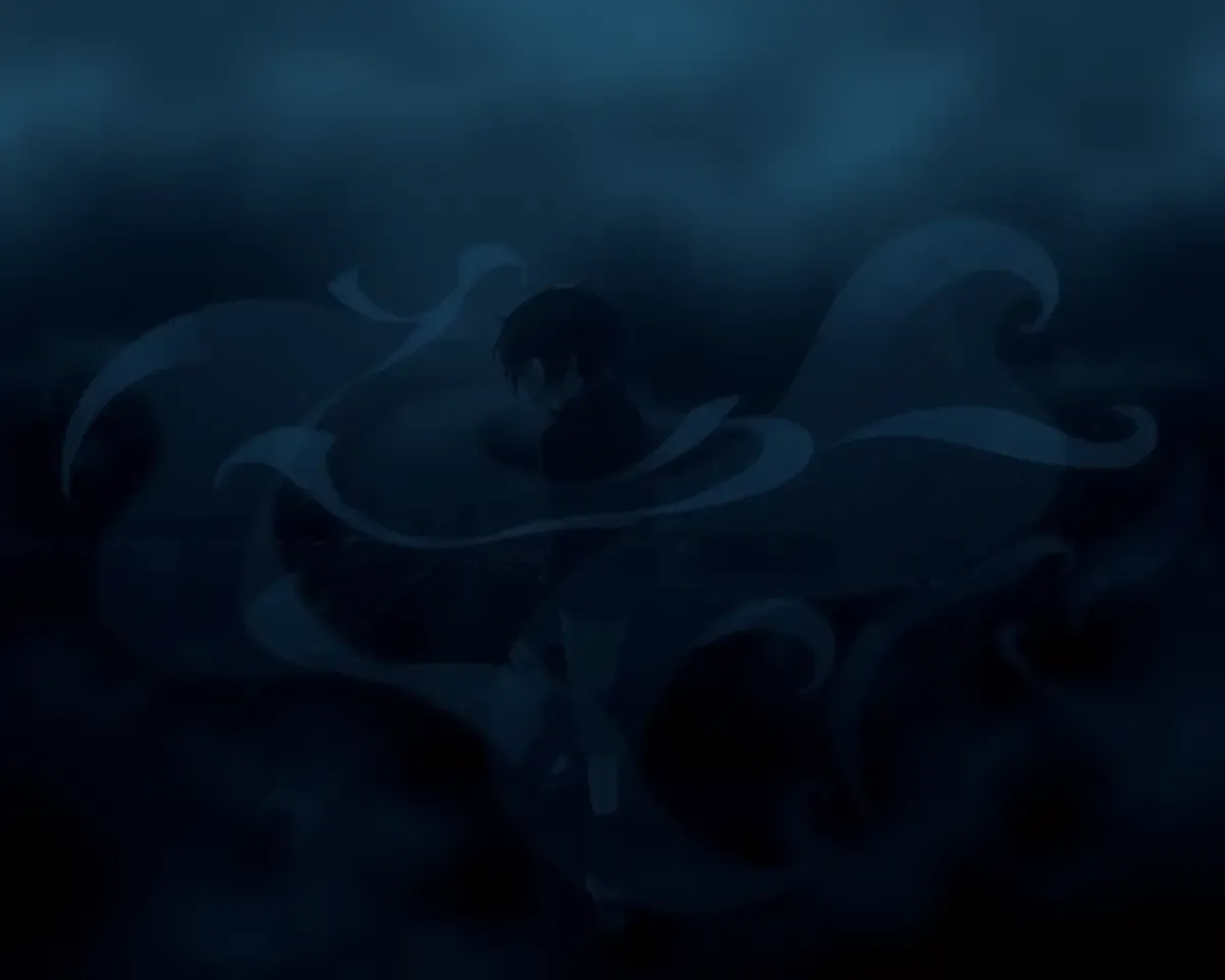 Moody Anime Wallpaper with Smoky Cityscape