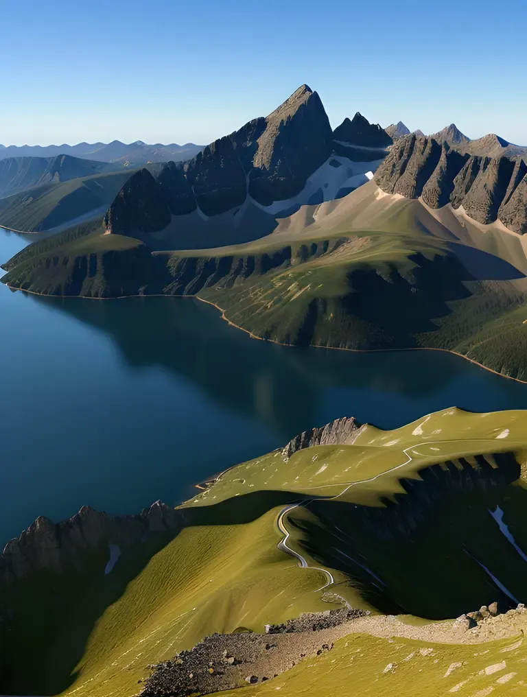 Mountainous Landscape in Good Morning HD 3D Image