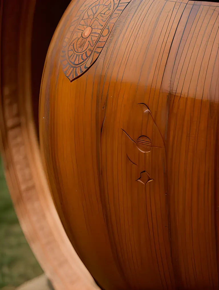 Mridangam Drum's Intricate Carvings and Engravings