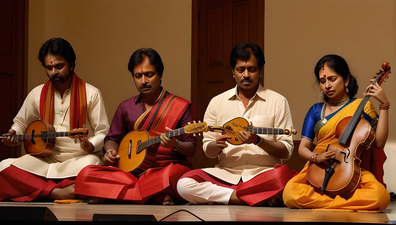 Mridangam Player Joins Group Music Performance
