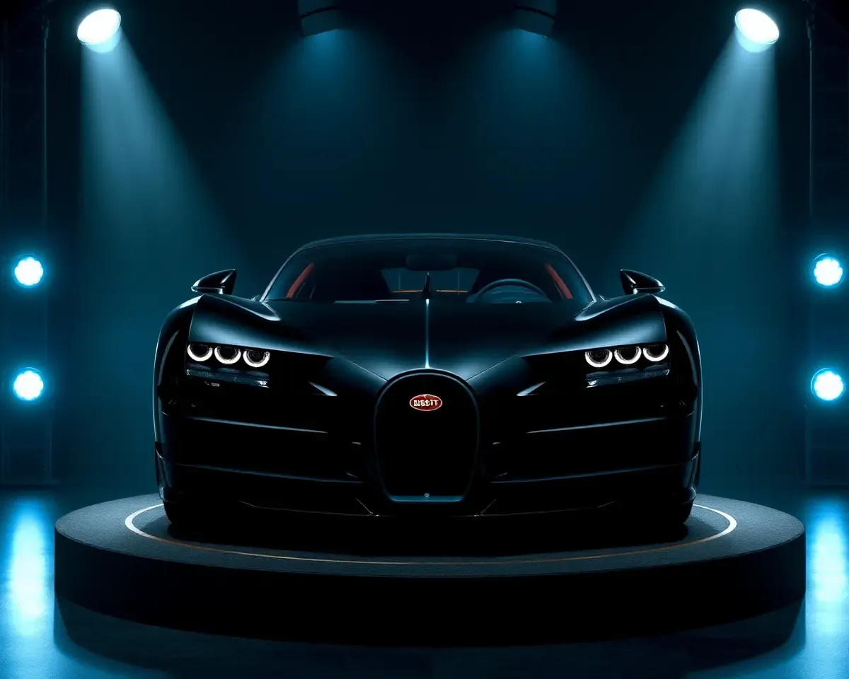 Mysterious Bugatti La Voiture Noire on Pedestal