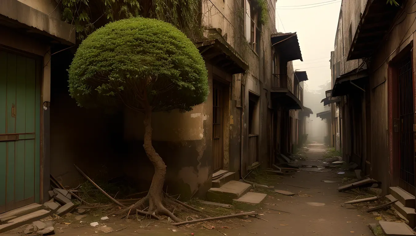 Mysterious Sharabi Tree in Abandoned Alleyway