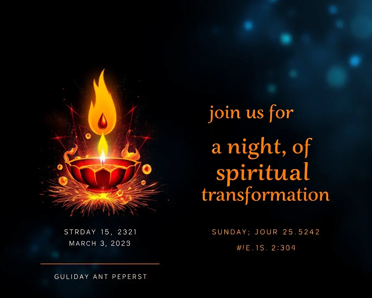 Mystical Mahashivratri Invitation with Fiery Shiva Linga