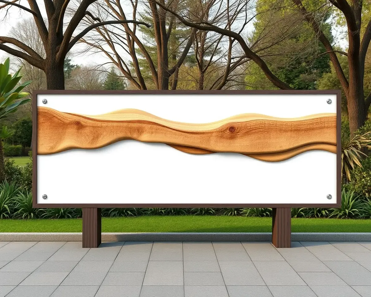 Natural Design on Square Hoarding Board in Front of Park