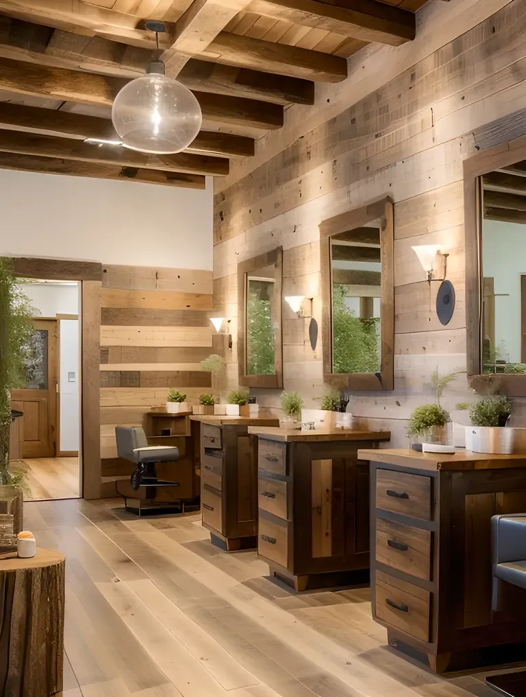 Natural Ladies Salon with Rustic Charm and Organic Hairstyles
