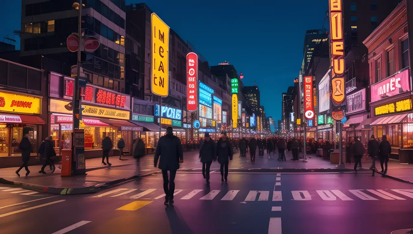 Neon Glow Zzzzz-Induces Drowsy City Streets