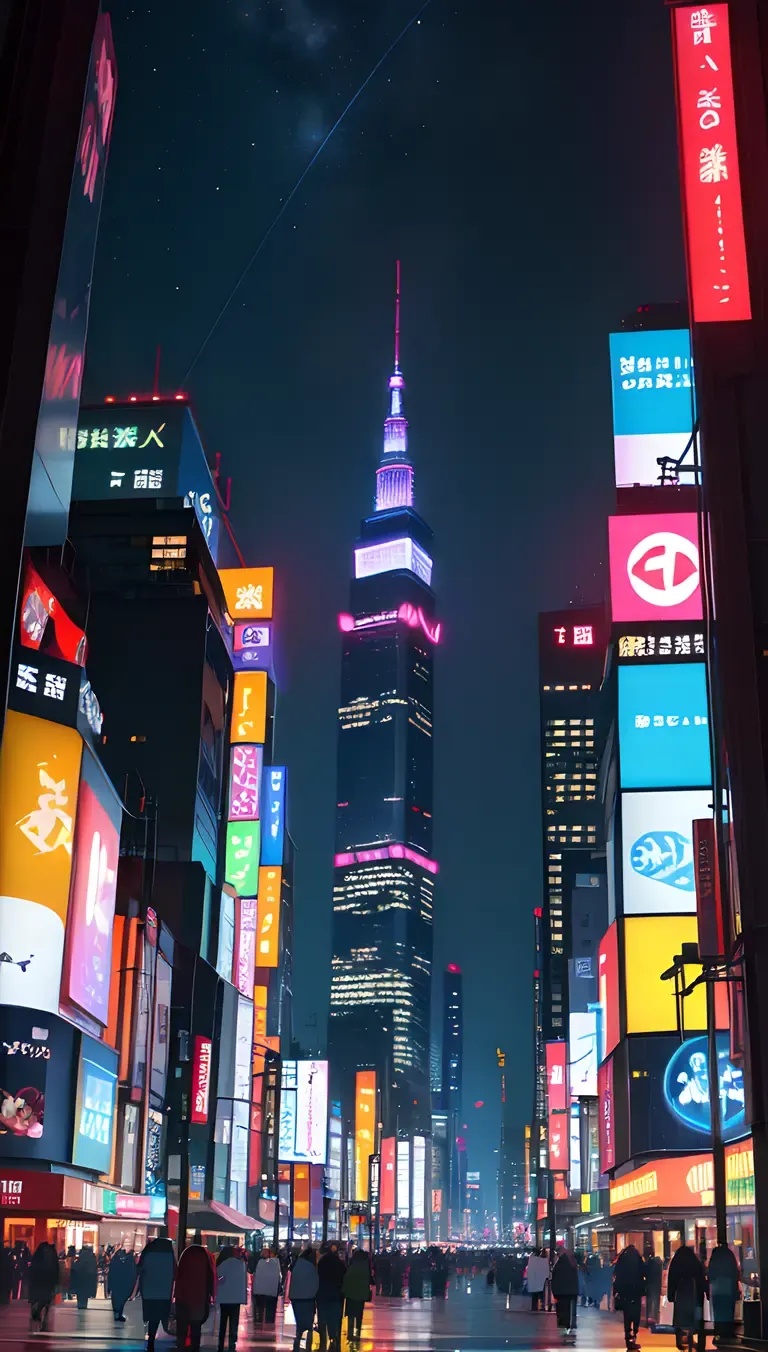 New Sex Technology in Futuristic Tokyo Cityscape at Night