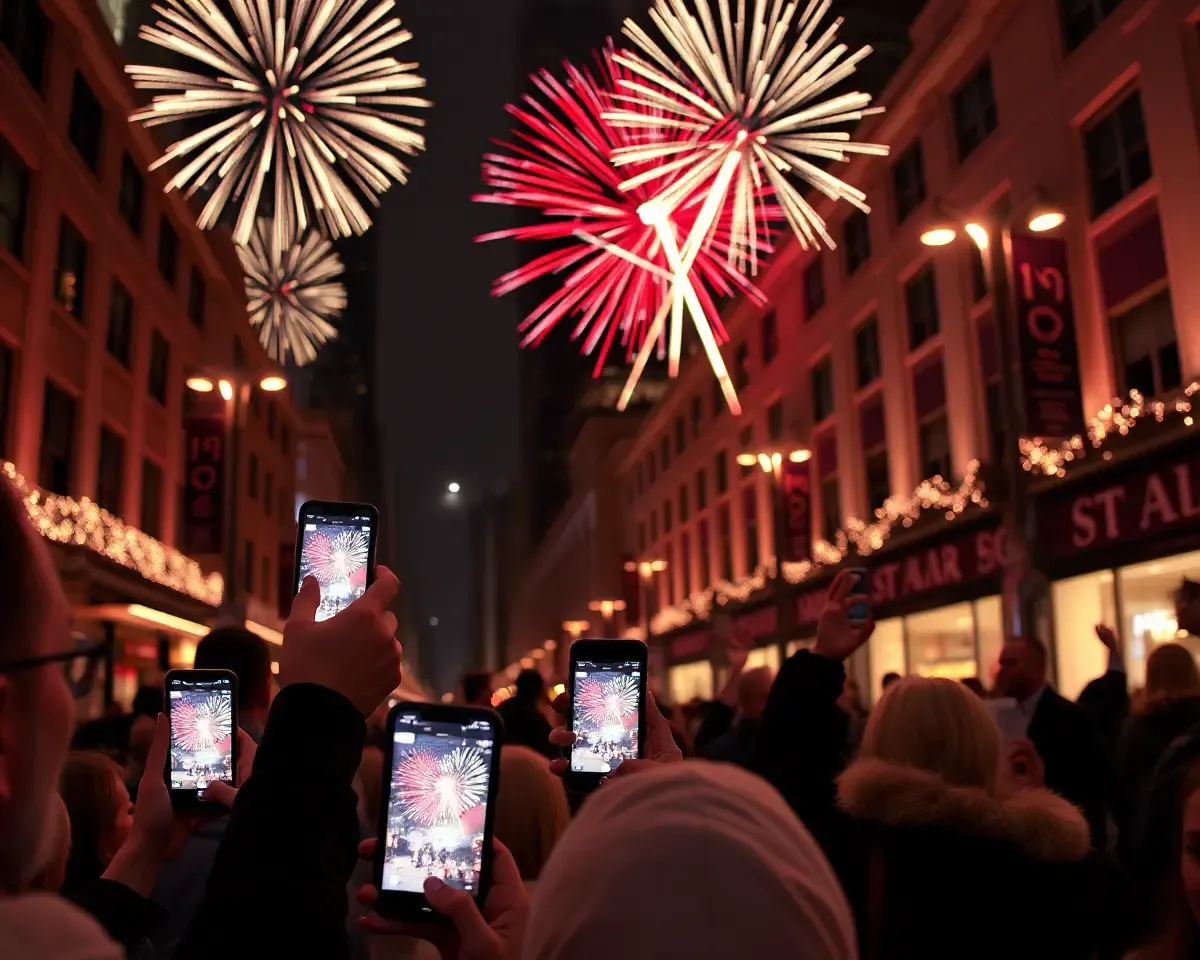 New Year's Eve City Street Scene with iPhone Photos
