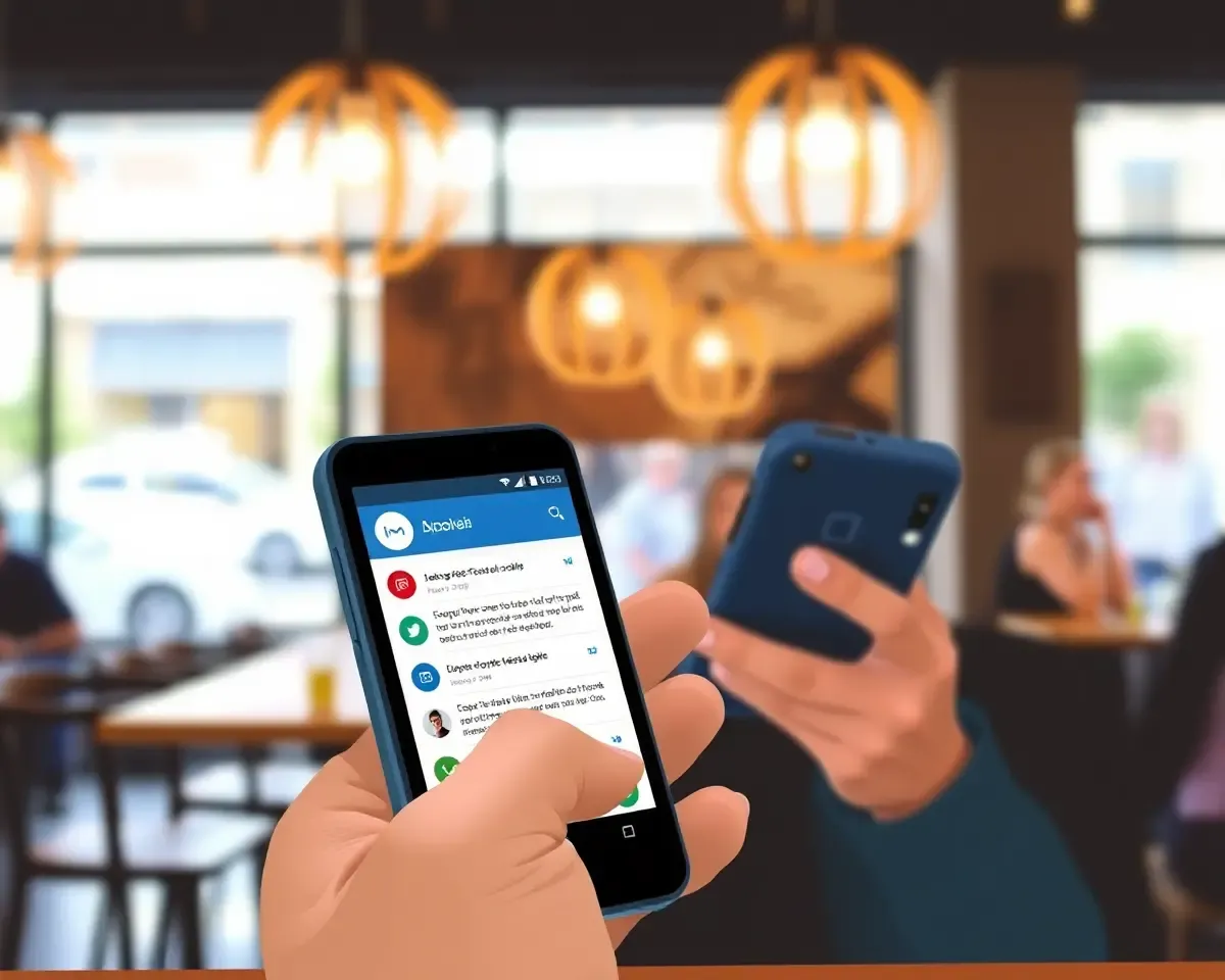 Nokia Email App: Coffee Shop Background