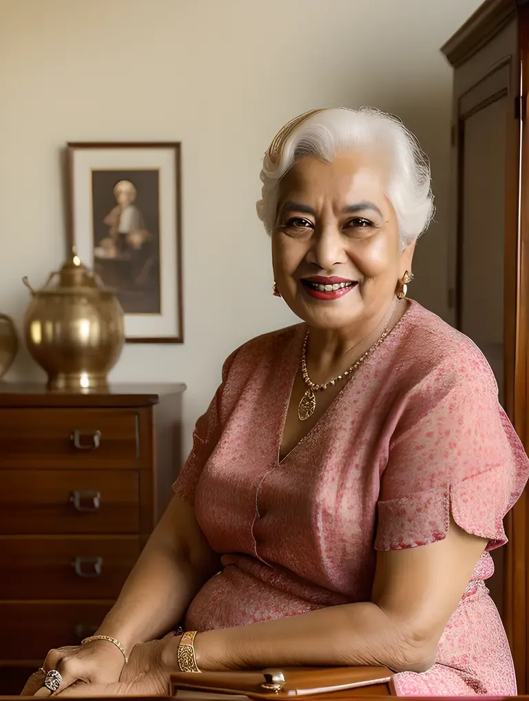 Nostalgic Charm: Beauty Aunty with Vintage Items and Memories