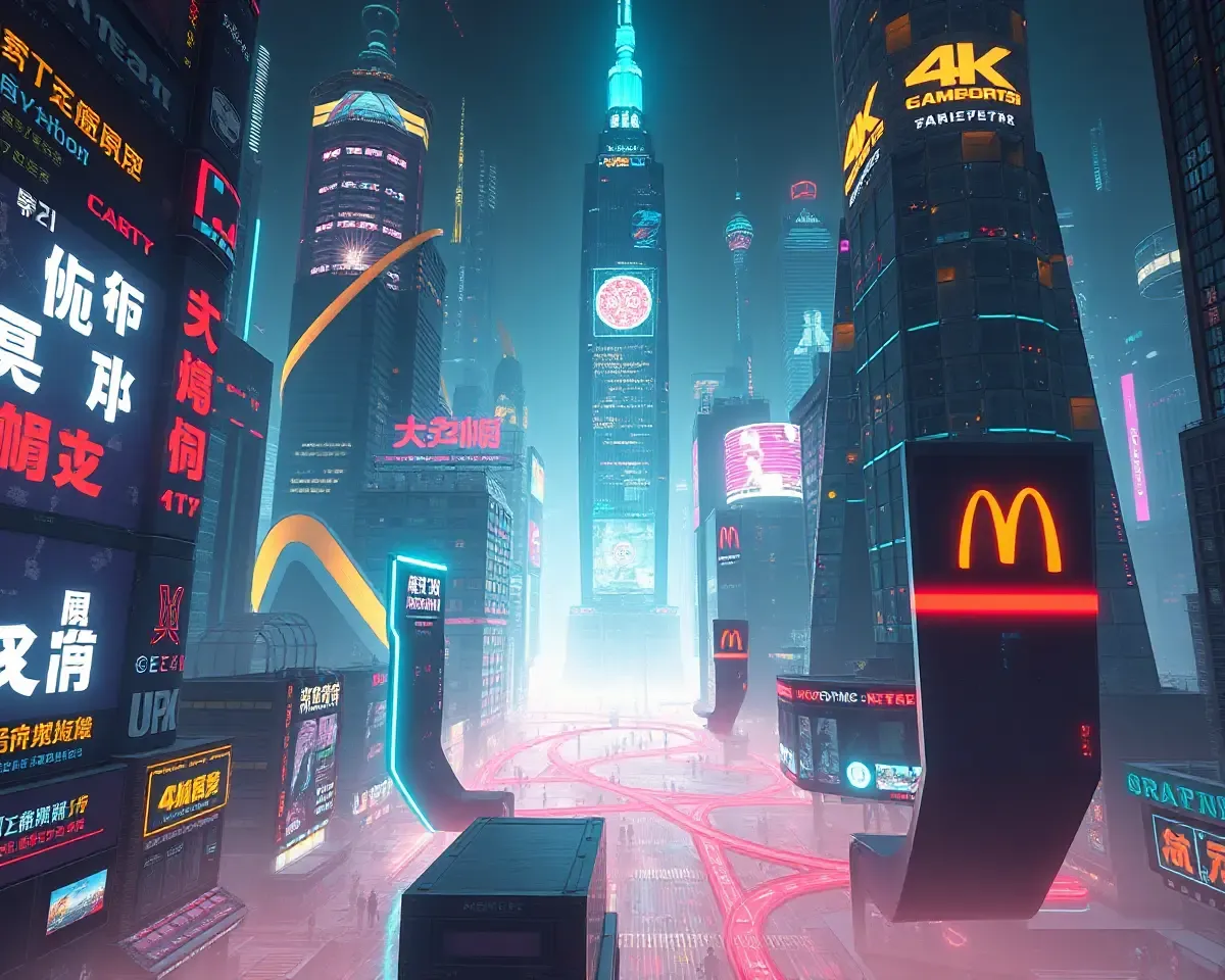 Nothing Phone 1 in Futuristic City with Neon Lights 4K