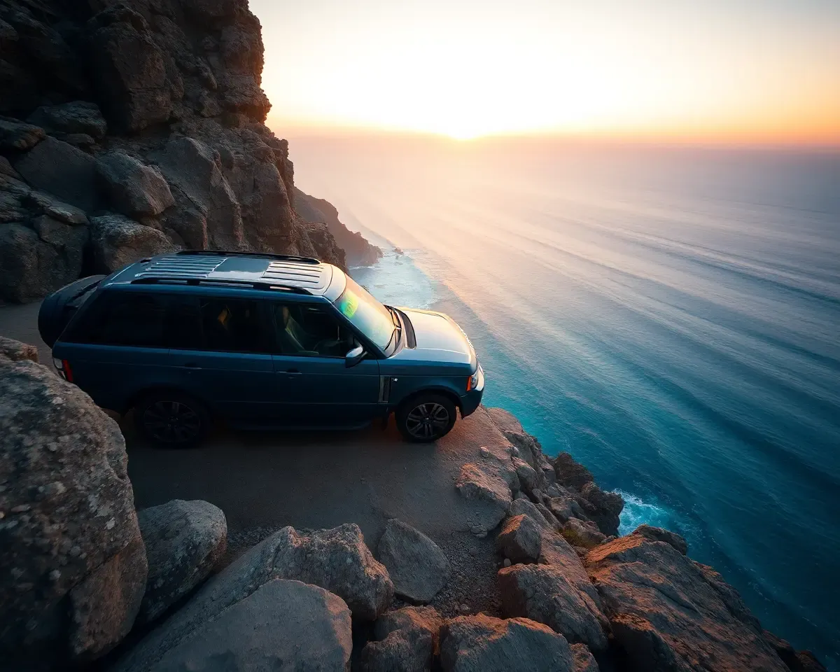 Ocean Cliffside Range Rover with Panoramic View