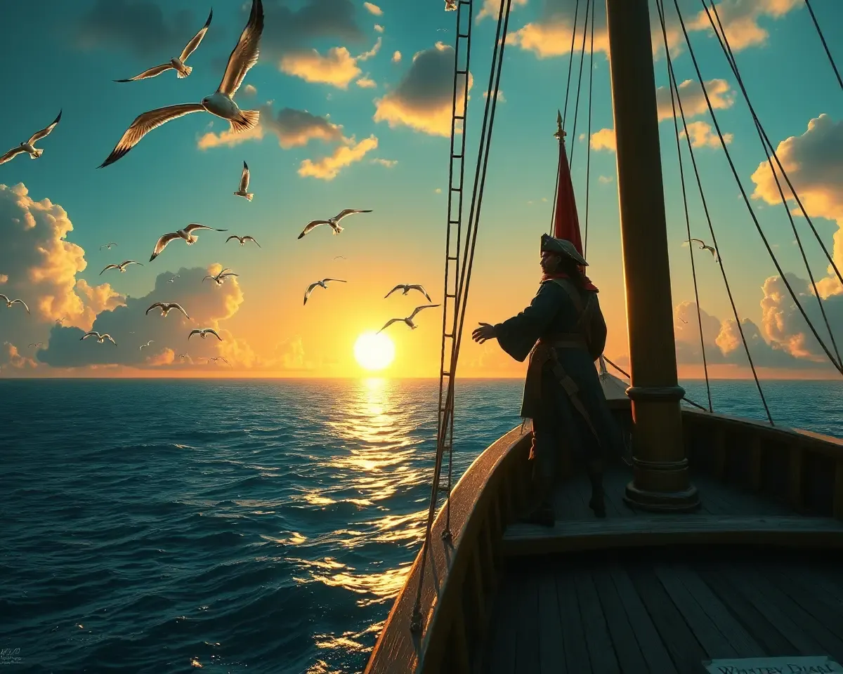 One Piece Whitebeard's Sunset Sail Scene