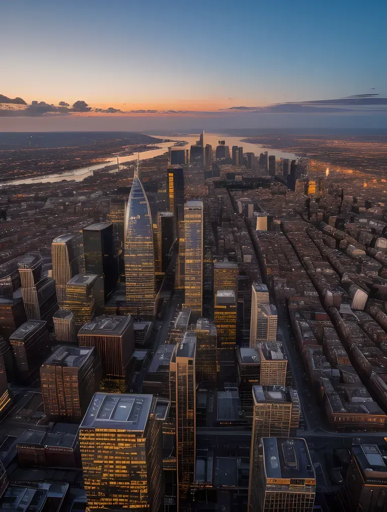Pale Light Highlights Urban Landscape