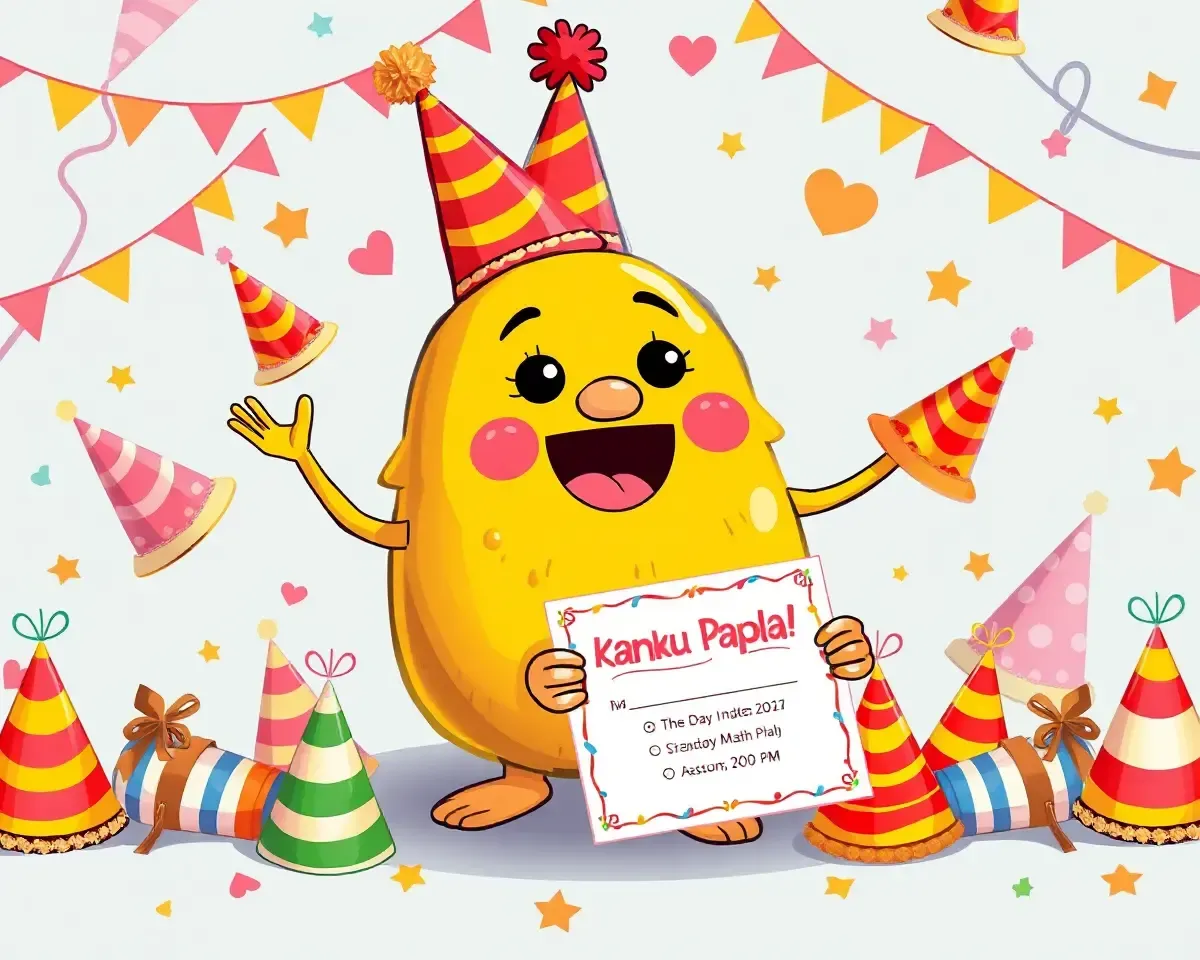 Party Kanku Pagla Character with Custom Invitation