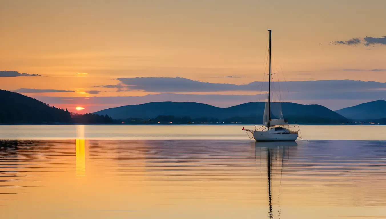 Peaceful Evening Atmosphere Captured in Sunset Photo