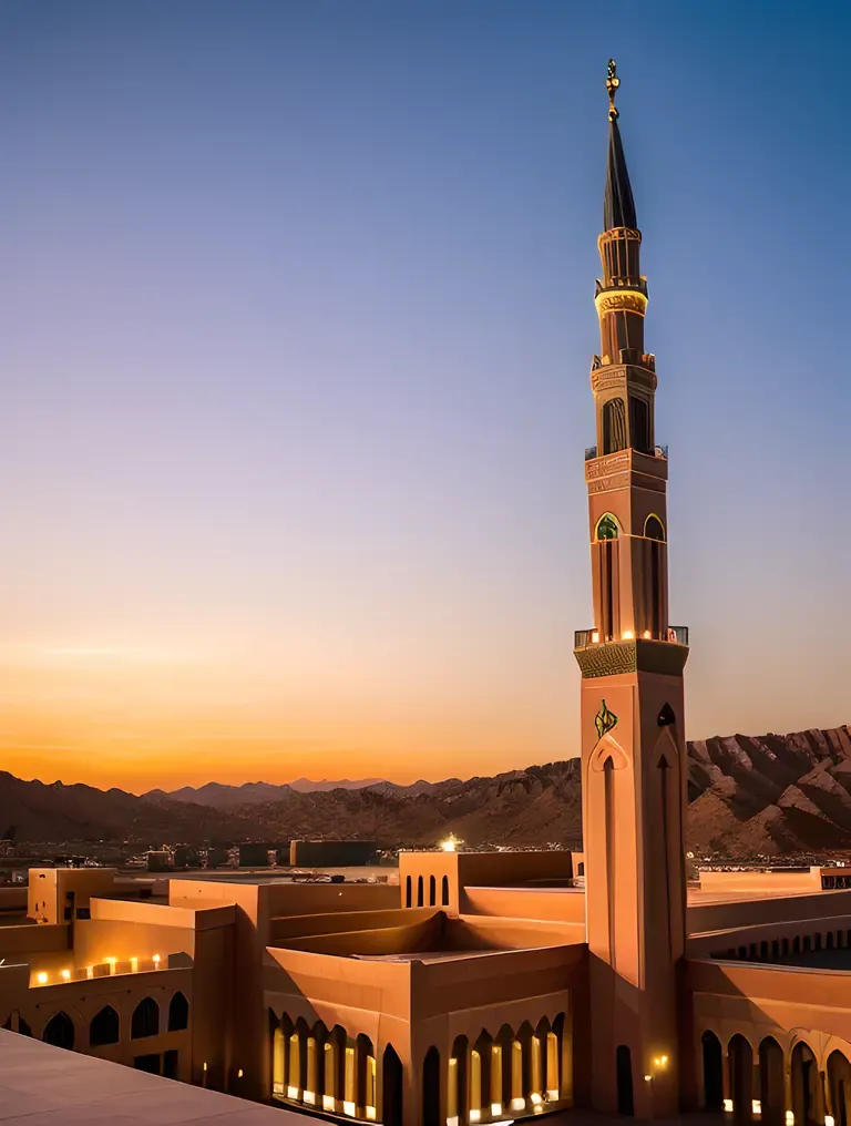 Peaceful Sunset at Masjid Nabawi in Medina