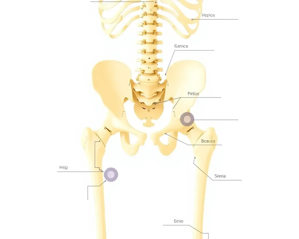Pelvis and Hip Bones Unlabeled Human Skeleton Diagram